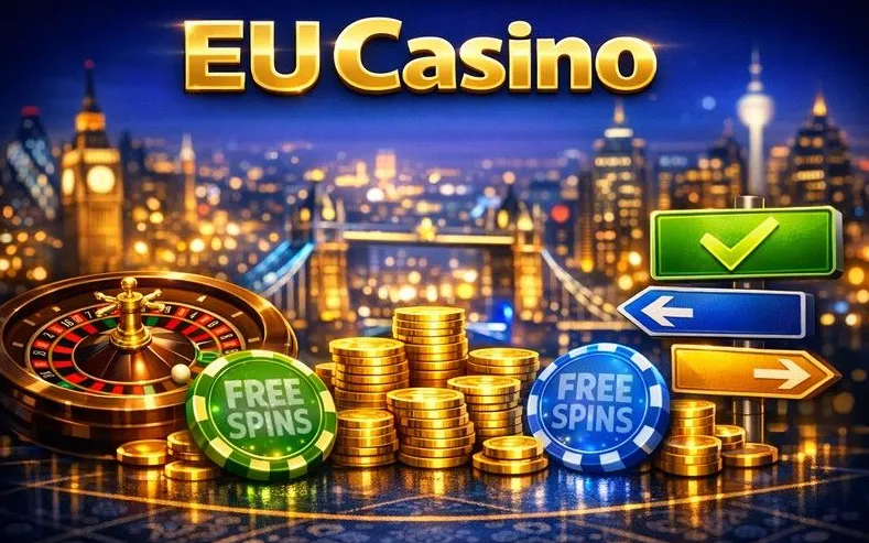 EU Casino games lobby with slots and live tables